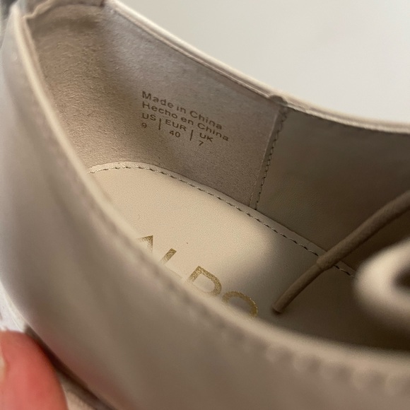 Aldo Bigmove Lace Up Light Gray Shoes Size 9 - Picture 9 of 14